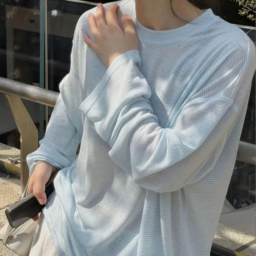 【预售3-5天发货】薄荷蓝天丝面膜T恤 ，显白，干净气质。软糯亲肤的天丝面料，像敷面敷一样舒服 商品图0