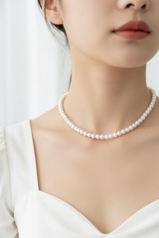 正圆极光小米珠 8mm珍珠项链 主推 经典百搭 锁骨链 [发：90] 商品图1