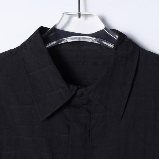 SDSA男装2026新款轻奢日系纯色提花格纹短袖衬衫双口袋百搭亲肤 商品图1