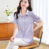 天丝女士短袖衬衫夏季薄款2025新款休闲大码宽松遮肉雪纺衬衣减龄 商品缩略图0