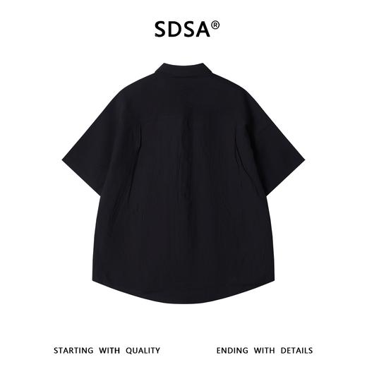 SDSA男装2026新款高贵轻奢潮牌简约肌理感按扣翻领短袖衬衫百搭 商品图4
