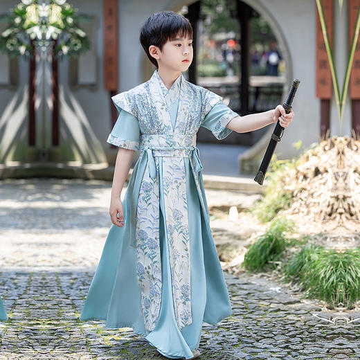 【团购】【苏城纪】清仓特价款汉服男童-花无缺短袖 商品图3