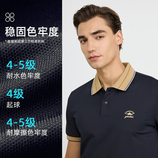 【抗起球】德鲨商务短袖POLO衫男2026夏季新款撞色领上衣翻领T恤 商品图1