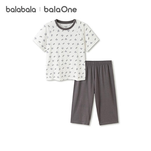 巴拉巴拉儿童睡衣套装夏季空调服男童女童家居服宝宝短袖短裤舒适 商品图4