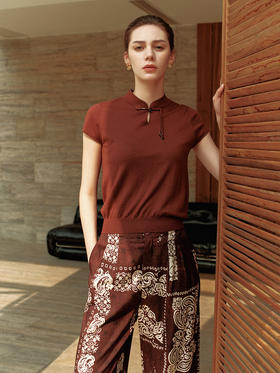 【棉麻丝短袖针织衫】26年春夏新品女士短款纯色针织上衣