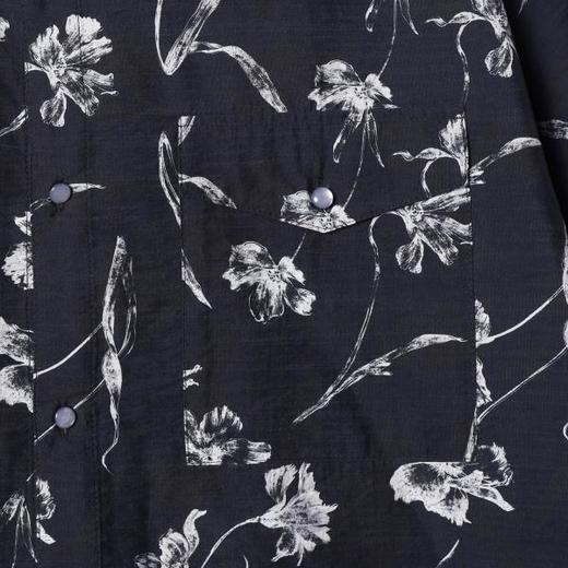 SDSA男装2026新款高贵轻奢日系宽松透气薄款撞色满印花卉短袖衬衣 商品图4