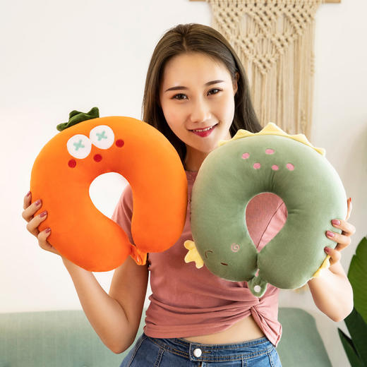 【超柔面料舒适亲肤、牢固缝制耐用可靠】U型枕办公护颈椎枕旅行脖枕印刷logo便携开车午睡靠枕.TA 商品图1