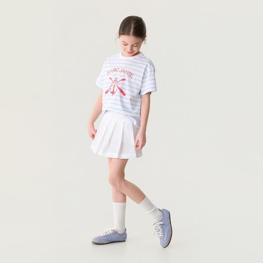 马克珍妮少女航海家女童纯棉条纹T2026年夏装新款560555 商品图1