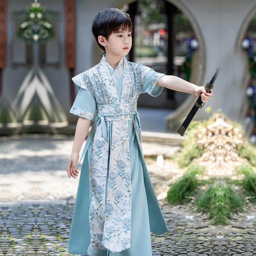 【团购】【苏城纪】清仓特价款汉服男童-花无缺短袖 商品图4