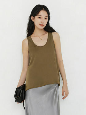 【prime】松弛百搭铜氨丝混纺U领背心FCG1VET009