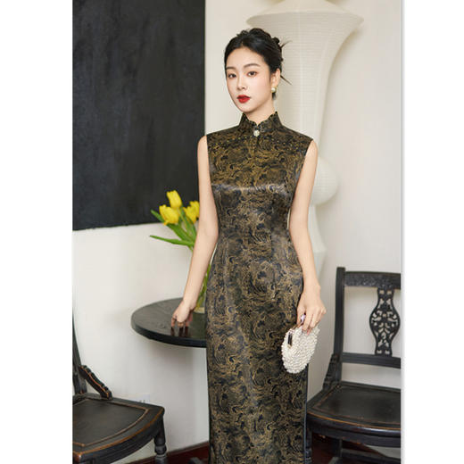 港风无袖改良新中式旗袍，时尚改良民国女士高级感旗袍GX-23159 商品图3