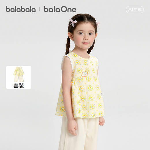 【balaOne】巴拉巴拉女童短袖套装儿童宝宝两件套2026新款春夏装 商品图1