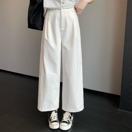 【春日蓝调】折纸九分裤！2026休闲慵懒中高腰阔腿裤女九分裤显瘦解构分割裤！ 商品图0