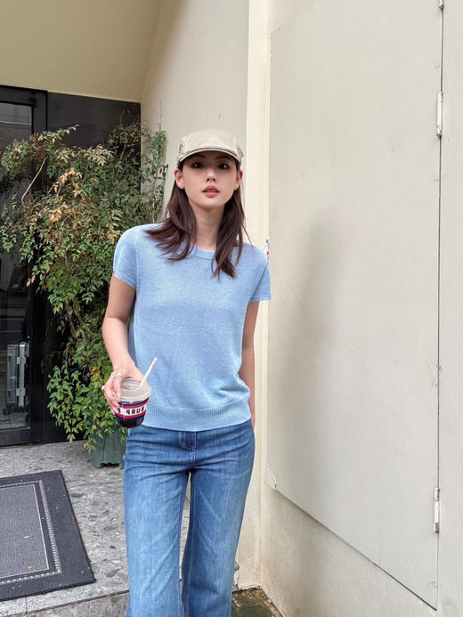 【防晒凉感】噢蜜ooomeooo🌊海水蓝圆领套头衫 商品图4