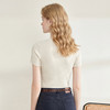 西遇简约气质v领2026夏新款系扣针织衫减龄内搭洋气v领上衣女T恤H0060247 商品缩略图4