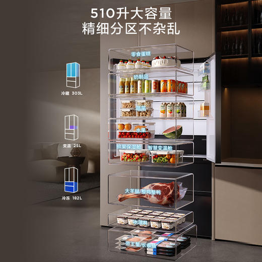 【新品上市】TCL大无界510L法式多门冰箱双系统Pro双净味594mm超薄零嵌冰箱R510T9-DQS 商品图8