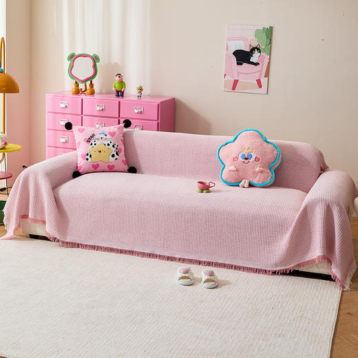 【防滑万能！颜值在线】ins奶油少女心沙发巾盖布四季通用2026新款防滑万能盖巾沙发套罩。xb 商品图0