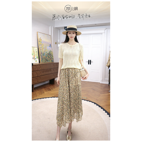 火桐hooton 晚见风铃 天丝针织圆领短袖