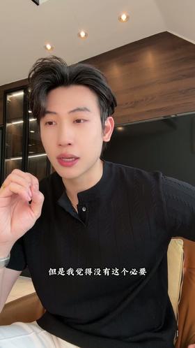 266010SDSA男装2026新款高贵轻奢老钱风纯色竖纹亨利领短袖T恤百搭上衣