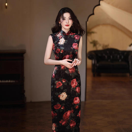 无袖改良气质，复古国风连衣裙旗袍ZA-248 商品图3