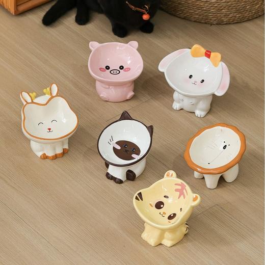 【斜口设计护颈椎,加宽碗底防打翻】猫碗陶瓷保护颈椎饮水碗宠物用品可爱斜口防打翻狗狗饭碗猫咪食盆.TA 商品图0