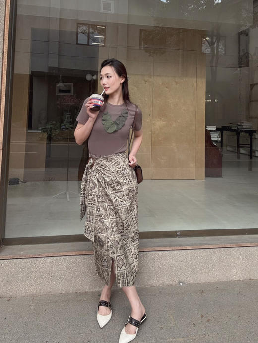 【纸片人】噢蜜ooomeooo圆扣半身裙 商品图0