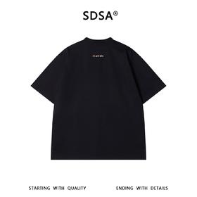 SDSA男装2026新款轻奢潮牌简约领口彩色编织抽绳圆领短袖T恤百搭
