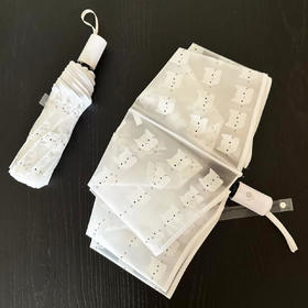 【坚固耐用！晴雨两用】猫咪磨砂晴雨两用清新米透明雨伞可爱兔全自动儿童菲折叠卡通学生。xb