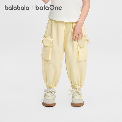 【balaOne】巴拉巴拉童装儿童长裤女童2026新款夏气球工装束脚裤 商品图0