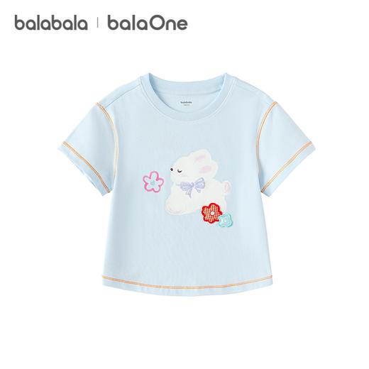 【balaOne】巴拉巴拉童装儿童短袖t恤2026新款夏女童纯棉针织上衣 商品图4