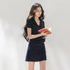 三彩2026夏季新款短袖连衣裙收腰A字裙短裙学院风M 商品缩略图1