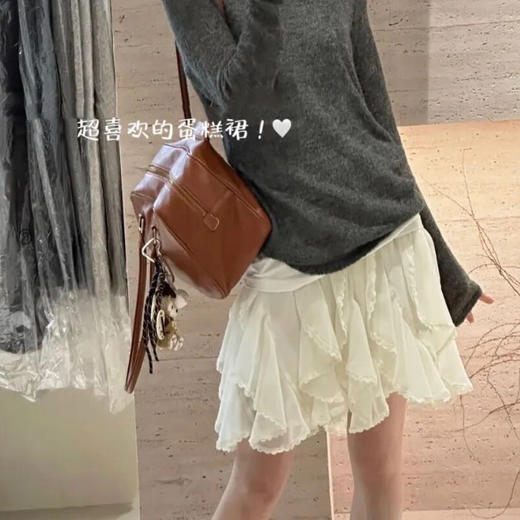 法式蕾丝蛋糕裙 | 清透米白雪纺皱轻盈飘逸，春夏穿太舒服，短/长款可选【3-5天发货】 商品图6