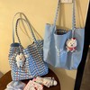 【双面百搭简约风格、通勤休闲两用包】新款大容量双面波浪纹百搭帆布包单肩休闲简约通勤慵懒托特包.TA 商品缩略图1