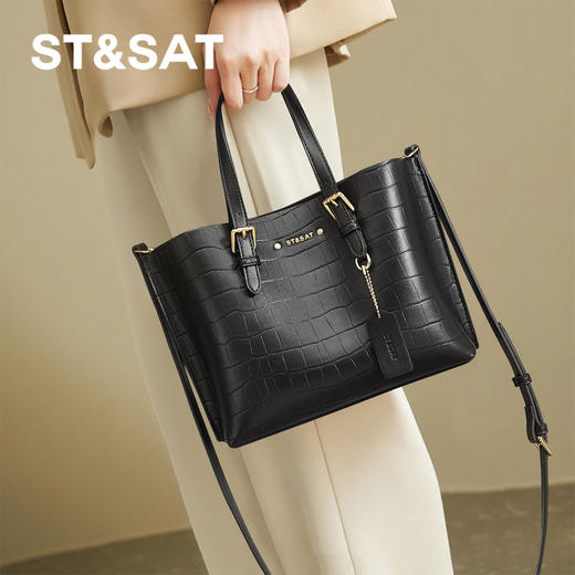 星期六时尚压纹拉链斜挎单肩手提包SSD521A0Z1 商品图4