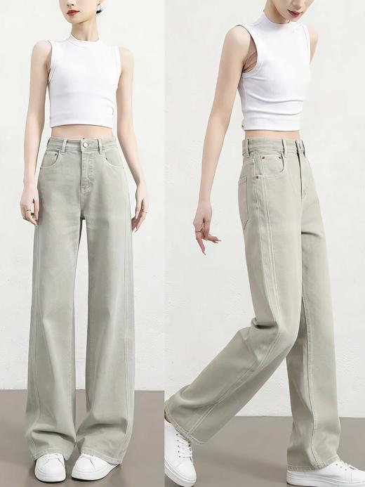 681908上新 翻边牛仔直筒裤 商品图3