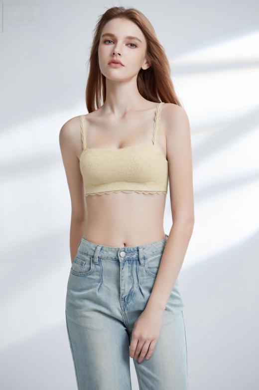 【单件6折/2件5折】【A/B通用杯】【秀黛】美肩蕾丝文胸蕾丝裹胸固定半圆杯显圆润高弹美肩后背一片裁文胸W5116061T【门店同款】 商品图0