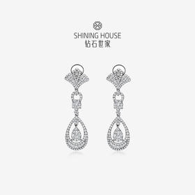 幻美佳人系列[天然] 钻石世家 18K金钻石耳饰 天然真钻K金耳饰婚嫁结婚订婚耀目群镶18K金天然真钻钻石耳饰（预计3天发货）