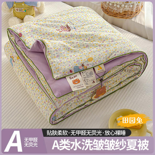【109元2件 20色可选】 新款A类水洗皱皱纱亲肤柔软夏被可机洗 商品图8
