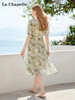 天猫同步【花屿晴风】拉夏贝尔/La Chapelle复古V领收腰印花连衣裙温柔风夏季新款海边度假a字裙 商品缩略图1