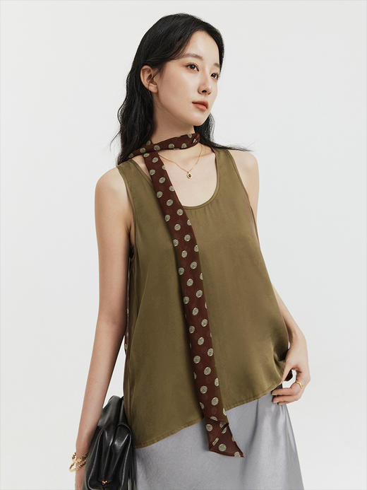 【prime】松弛百搭铜氨丝混纺U领背心FCG1VET009 商品图6