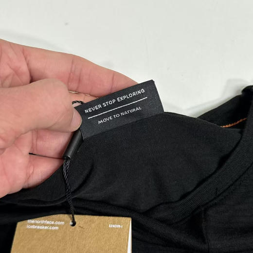 原单正品新西兰 icebreaker 联名北面100%美丽诺羊毛高端男款200 Explore亲肤跑步短袖T恤，

青苔绿/黑色 S-XXL 商品图3