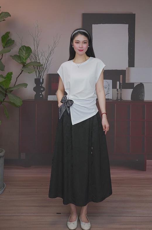 司歌不对称短袖收腰上衣T恤女 T93G3292 商品图3