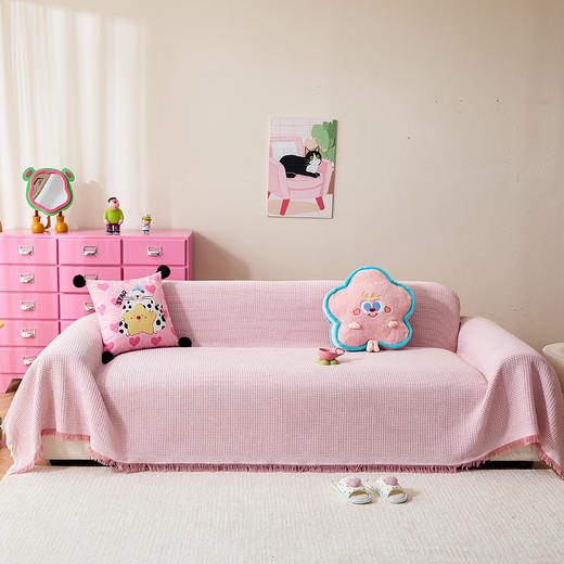【防滑万能！颜值在线】ins奶油少女心沙发巾盖布四季通用2026新款防滑万能盖巾沙发套罩。xb 商品图1