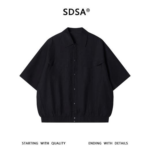 SDSA男装2026新款高贵轻奢简约纯色双口袋按扣短袖衬衫百搭时尚 商品图0