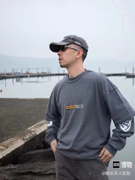 F040922夏季新款户外时尚休闲宽松日常通勤复古长袖圆领T恤 商品图12