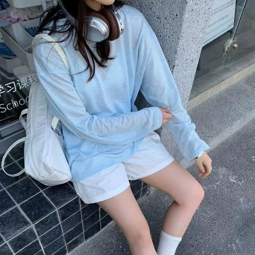 【预售3-5天发货】薄荷蓝天丝面膜T恤 ，显白，干净气质。软糯亲肤的天丝面料，像敷面敷一样舒服 商品图6