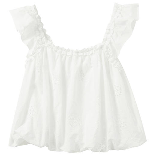 【100棉】三彩2026夏季新款镂空绣花小衫花苞上衣甜美M 商品图4