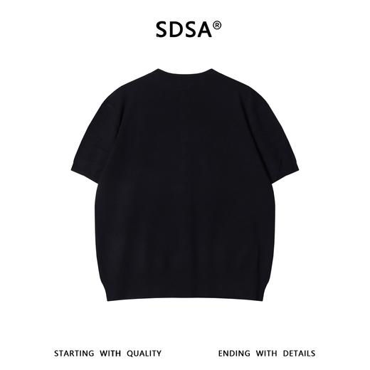 SDSA男装2026新款轻奢基础款老钱风针织半纽扣圆领短袖T恤百搭 商品图4