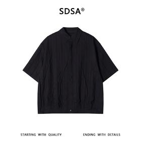 SDSA男装2026新款高贵轻奢老钱风复古竖纹短袖衬衫百搭简约上衣