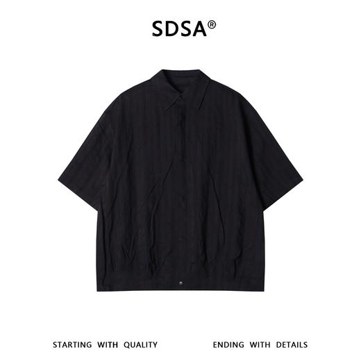 SDSA男装2026新款高贵轻奢老钱风复古竖纹短袖衬衫百搭简约上衣 商品图0